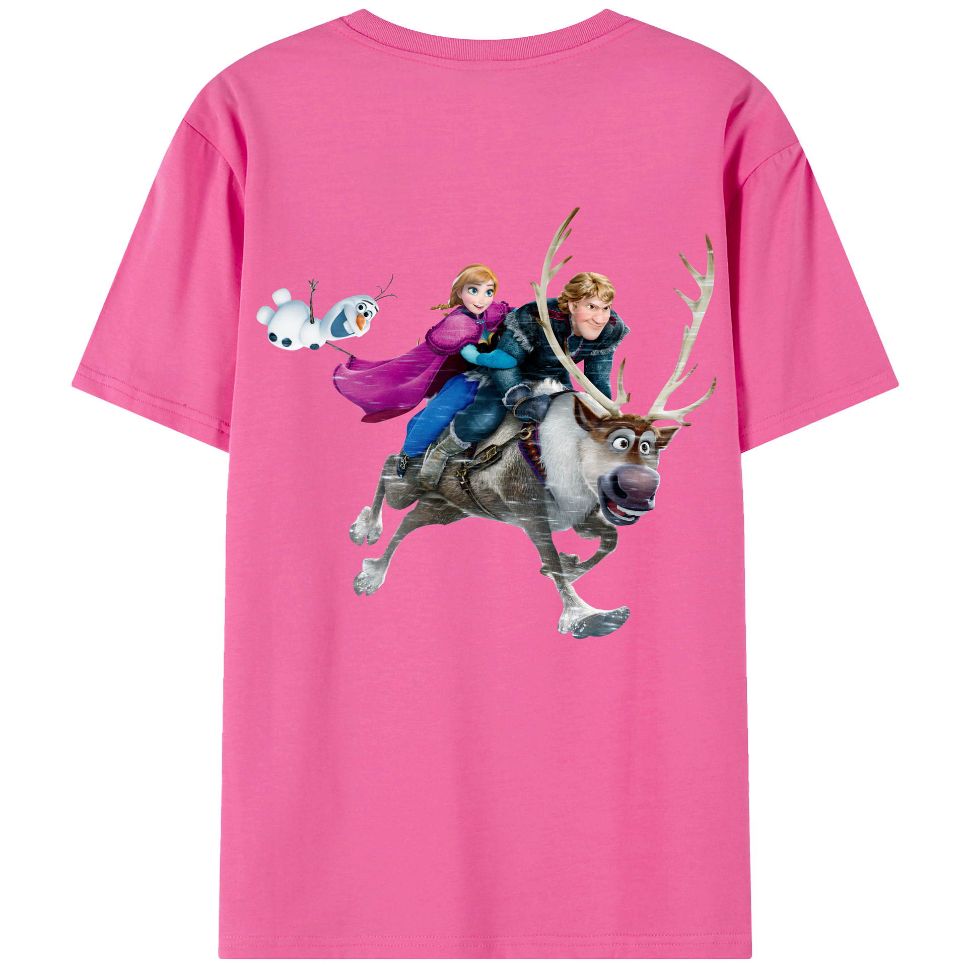 （画像用） アナと雪の女王 アンナ エルサ Frozen Anna Elsa レディース半袖Tシャツ(バックプリント)